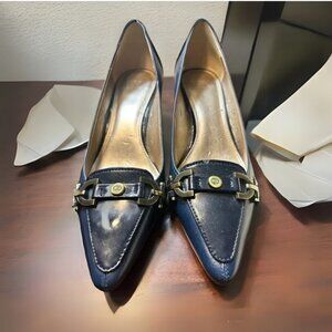 Vintage Joan David Luxe Shoes Size 5.5 Navy Blue